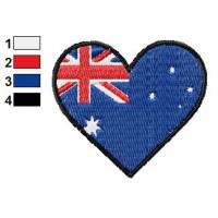 Australia Heart Flag Embroidery Design